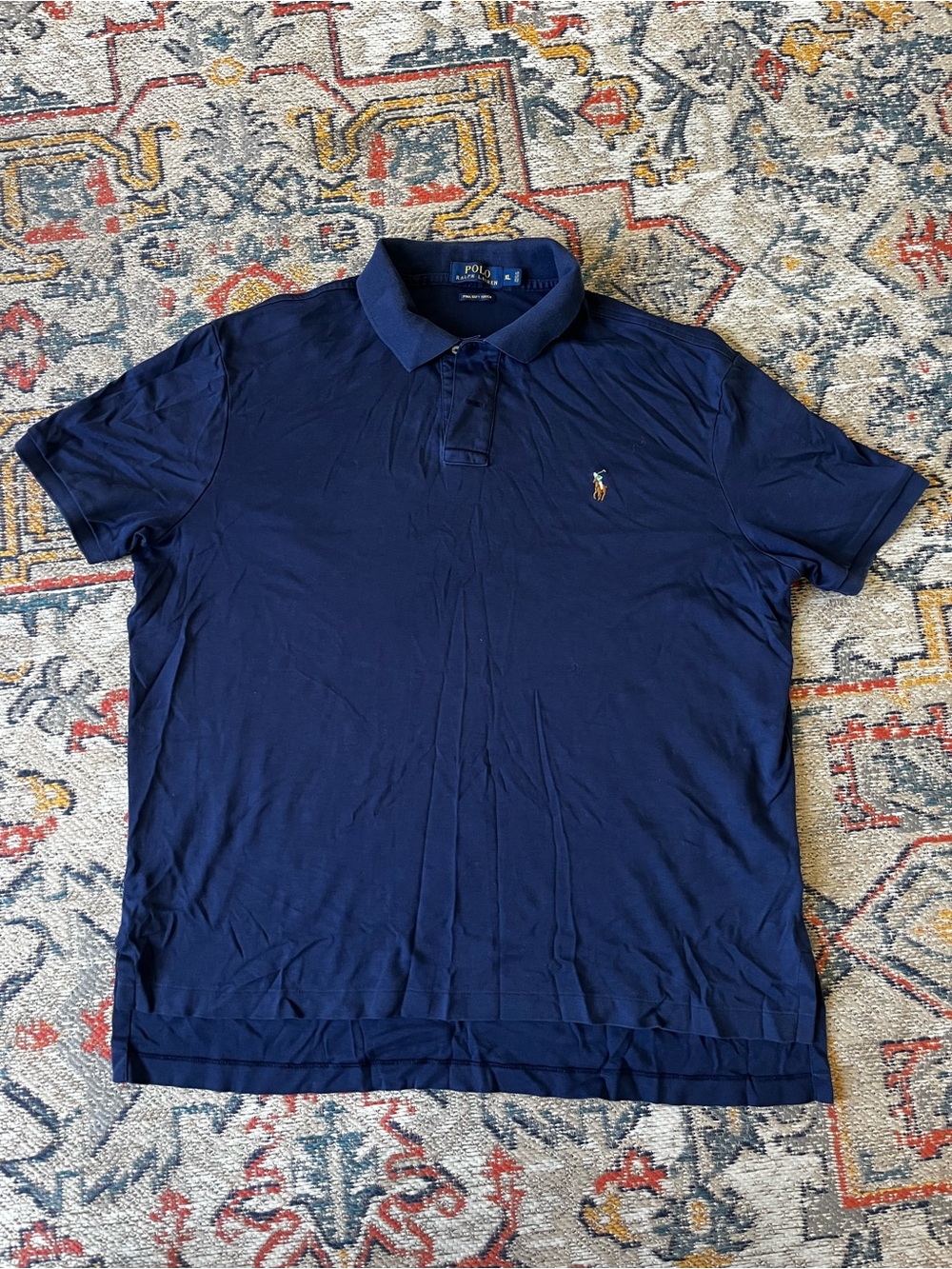 Polo by Ralph Lauren Men's Navy Blue Short-Sleeve Polo Size XL